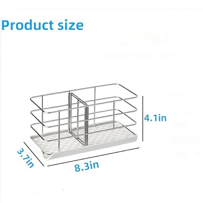 Kitchen Sink Storage Rack Sponge Holder ¨CStainless Steel Sink Box Utensil Holder Can Store sponges, Brushes,Durable, Easy-to-Clean for Kitchen & Bath Essentials Top