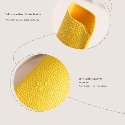 Image of K Luxury Women's Eyeglass Case Leather Soft Holder Pocket Cases Slim Travel Pouch for Sunglasses Eyeglasses Readers