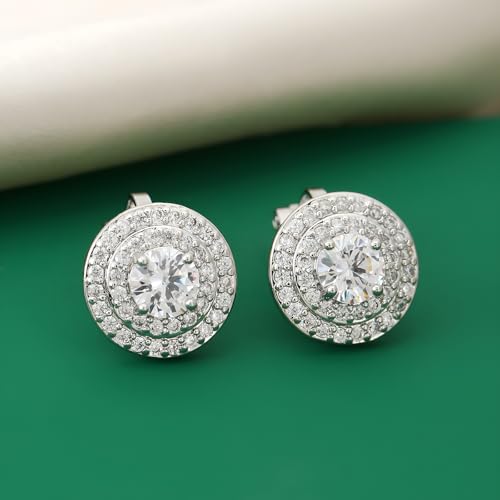 Gold/Silver Cubic Zirconia Clip on Earrings for Women Round Crystal Clip Earrings Non Pierced Earrings2