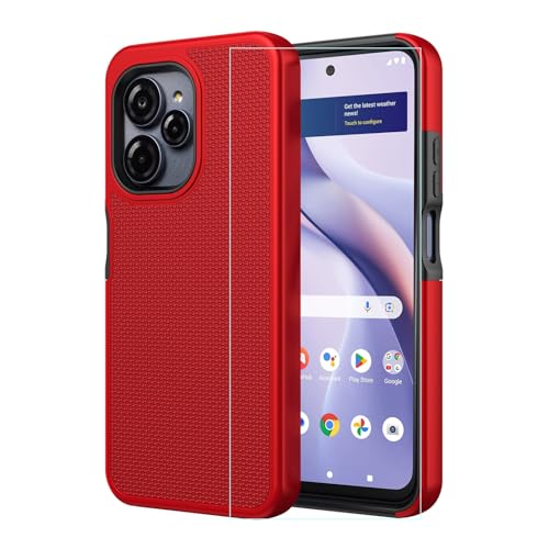 for Blu View Speed Ultra 5G Case with Screen Protector Slim Lightweight Dual Layer Heavy Duty Protection Rugged Military Grade Shockproof Protective Phone Case for Blu Speed Ultra B1660V Red