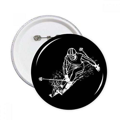 Pins ski noir pour personnaliser vos vêtements de sports d'hiver au quotidien
