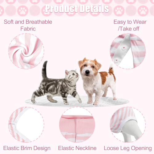 Image of FEimaX Dog Surgery Recovery Suit Female and Male Spay with Pee Hole, Pet Body Suits for Puppy After Spayed, Neuter Surgical Onesie for Small and Medium Dogs Cats, Alternative Bandages E-Collar & Cone