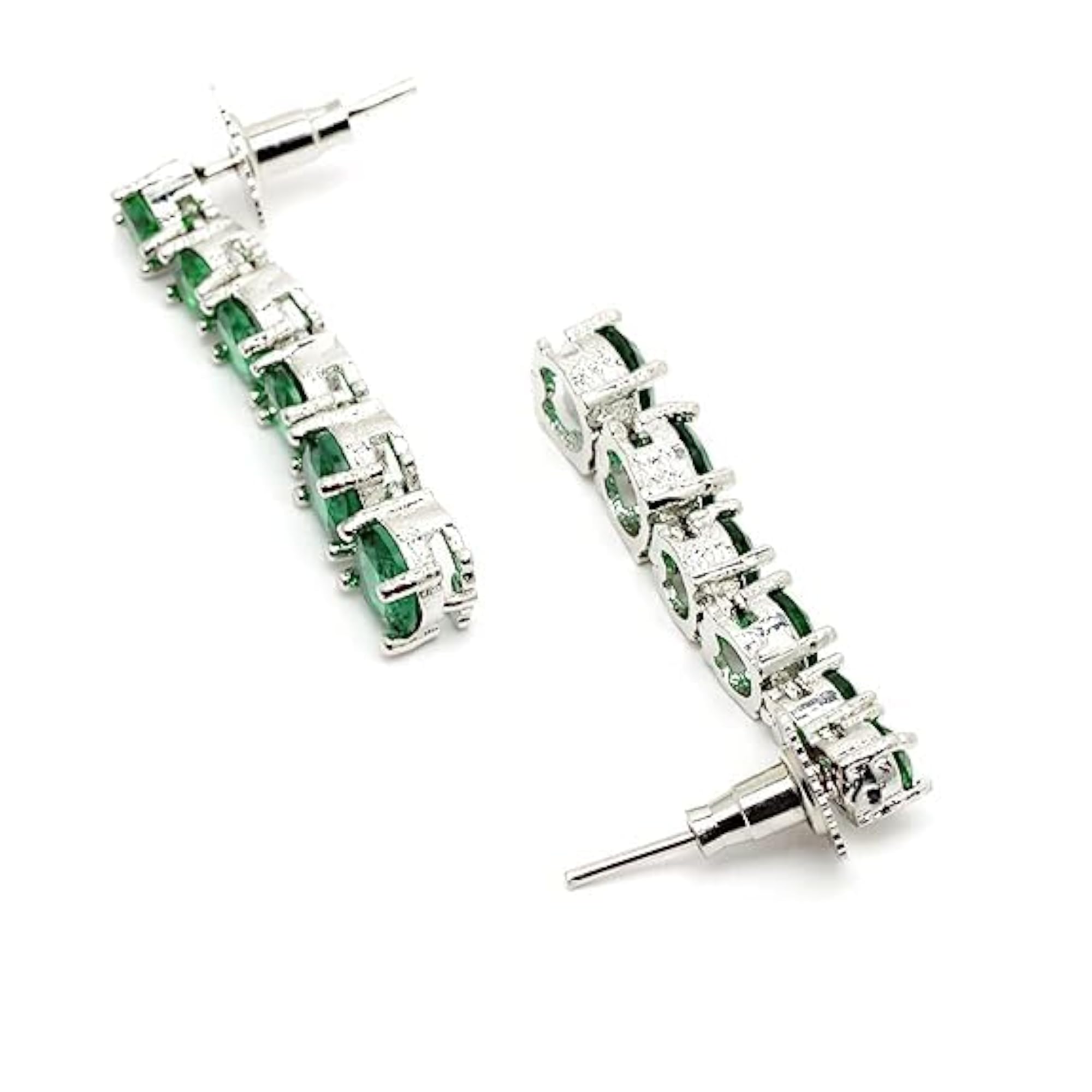 American Diamond Green Stone Necklace Set for Women