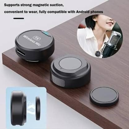 Image of Magnetic Digital Wireless Collar Lavalier Microphone for iPhone Android Video Recording Interview Instagram Reels Song Mobile Camera Live Streaming Podcast Vlogging Office Meeting(SX21)