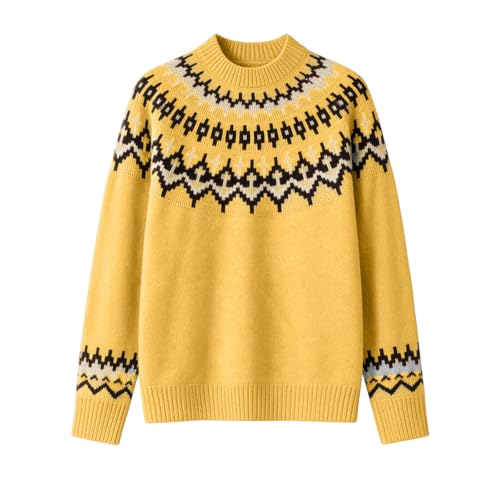 Sweaters for Women Mock Neck Fair Isle Knit Pullover Relaxed Fit Fall Tops - image 5