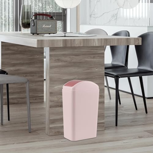 Caneca de basura rectangular rosa plástico 14 litros miniatura 6