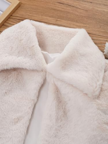 Girls Faux Fur Long Sleeves Bolero Coat Wedding Birthday Party Dress Cover Up Jacket4
