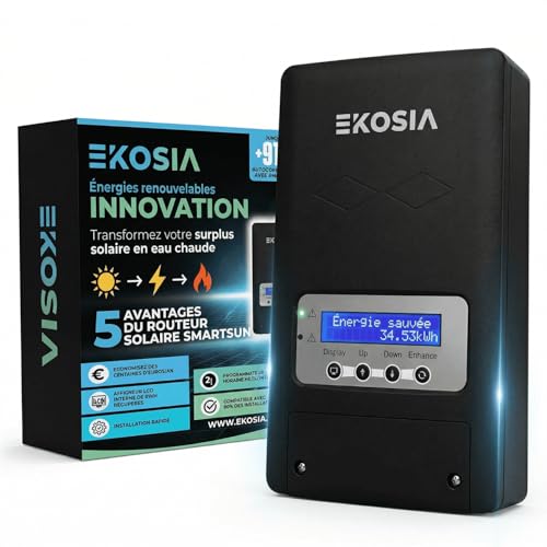 Routeur Solaire EKOSIA V2.2 Filaire 3,6 kW pour Chauffe‑Eau Électrique – Optimiseur d’Autoconsommation Photovoltaïque Résidentielle – Surplus PV...