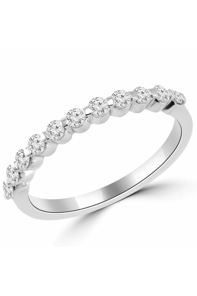 1.20 CT Princess Cut Created Blue Aquamarine and White Diamond Split Shank Wedding Bridal Ring Set with Band In 14K White Gold Plated 925 Sterling Silver Gift for Womens3