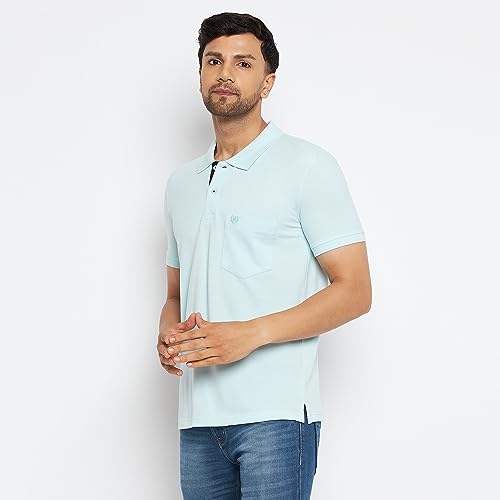 Image of Duke Stardust Men Polo Neck Half Sleeve Cotton T-Shirt (SD55 Powder Blue M)