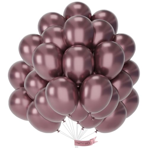 Image of PartyWoo Copper Bronze Balloons 50pcs Metallic Brown Color 12 Inch | Balloons for Graduation Boy Baby Shower Gender Reveal Bride Wedding Anniversary Birthday Party Decorations Brown-G133