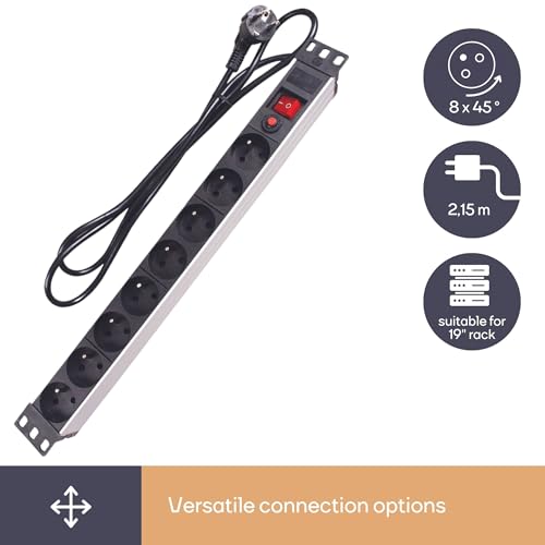PDU 8 Tomas contra Sobrecorriente e Interruptor Perel de 3680W para Servidores 6