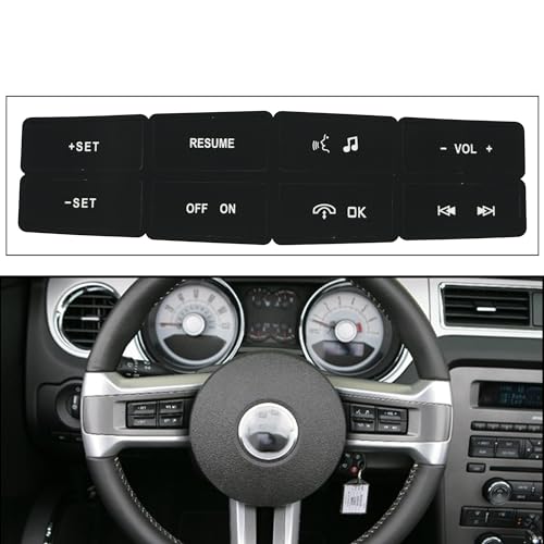 Image of Steering Wheel Control Button Repair Decals Stickers Compatible with Ford Mustang 2010 2011 2012 Button Repair Decal Sticker Premium Vinyl