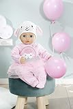 Baby Annabell Deluxe zestaw z cekinami dla lalek o długości 43 cm – łatwy dla małych rąk, kreatywna zabawa wspomaga empatię i umiejętności społeczne, dla małych dzieci od 3 roku życia – w zestawie śpioszki, tutu i czapka