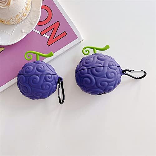 Minscose Cute Airpod Pro Case with Keychain , 3D Anime One Piece Element Kawaii Design Soft Silicone Smooth Shockproof Compatible with Airpods Pro Charging Case for Girls Women (Devil Fruit)