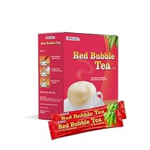 EDMARK ZERO Red Bubble Tea | Reduced Sugar Apple Flavor Chai Tea Ready to Drink | No Aspartame Proprietary Sweetener Blend | Low Calorie Indulgent Beverage | Bold Taste Experience | 20 Sachets/Box