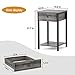 Ecoprsio Nightstand Set of 2 Modern End Table Side Table with Drawer and Storage Shelf Wood Night Stand Grey Bedside Table for Bedroom, Living Room, Sofa Couch, Hall, Easy Assembly, Grey