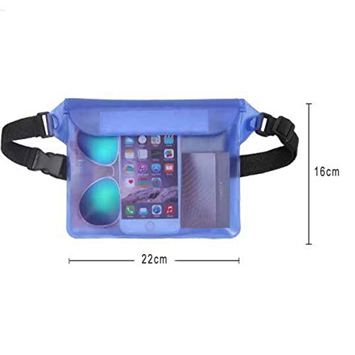 Pretyzoom 2 peças bolsa impermeável com alça de cintura, sacos secos à prova d'água com cinto ajust