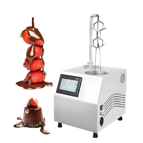 SIEEOUR Máquina Templadora De Chocolate 5.5L, Máquina Cobertora De Chocolate De Mostrador, Baño Templador Eléctrico con Dispensador Automático para Fresas, Nueces Y Fuente Fondue