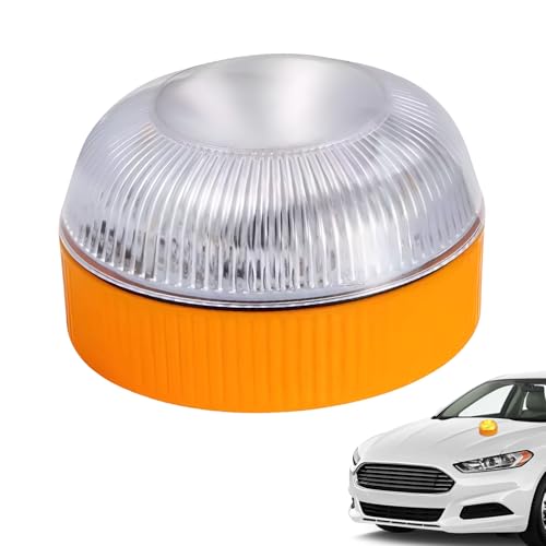 V16 Warnleuchte Auto, 360° Warnleuchte Auto Mit Magnetfuß, IP44 Wasserdicht Rundumleuchte Akku, Mehrere Beleuchtungsmodi, Ersatz Für Warndreieck, Geeignet Für Auto, Motorrad, Wohnmobil & LKW(1STK,A)