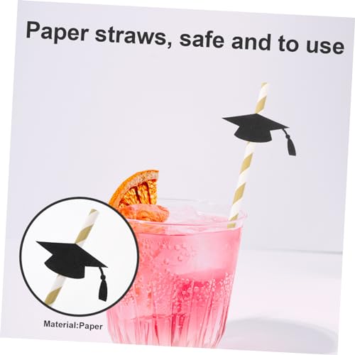 Alipis 12 pcs Pitillos de papel negros flexibles para fiesta miniatura 5