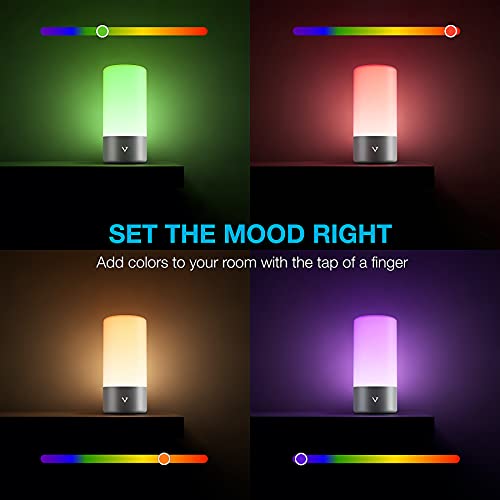 Vont RGB Table Lamp, Bedroom Lamp w/ Touch Sensor, 16 Million Colors, Dimmable, Warm White Bedside Lamp for Kids, Baby, Living Room, Office, Desk Lamp, Aesthetic Lamp for Bedroom, Minimalist Design