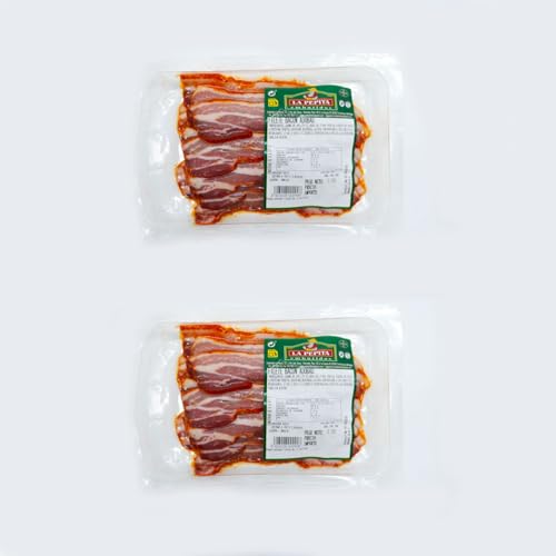 EMBUTIDOS LA PEPITA – Bacon Curado Adobado | Formato 350 Gr Pack de 2| Producto Español | Envasado al Vacío