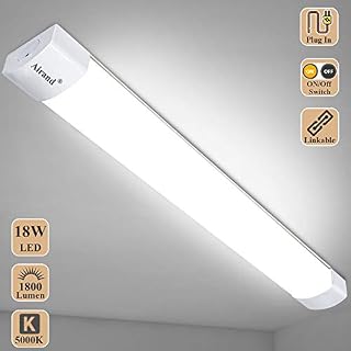 Ceiling Lights LED Plug in Airand 2ft Flushmount LED Tube Light 5000K Linkable