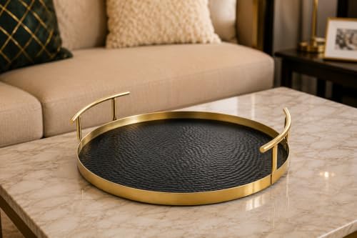 Durga Puja: Traditional vs Contemporary Decor 103 Premium Stainless Steel Round Serving Tray – 14 Inch Diameter, 2....