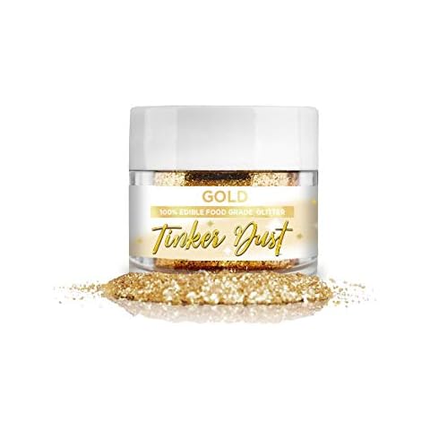 Bakell Tinker Dust - Gold (5g 1x Jar) | Edible Glitter for Cakes, Cupcakes, Cake Pops, Drinks Cover