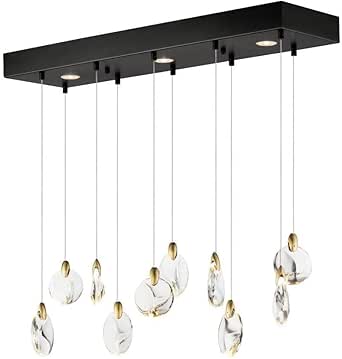 ET2 Lighting E11076-122BKPG Pebble - 533W 13 LED Linear Pendant-4.75 Inches Tall and 9.5 Inches Wide