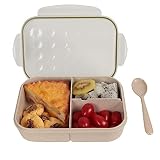 UPTRUST Bento Lunch container For Kids, Bento adult box With 3 Compartment. Leak-proof, Microwave sa