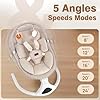 Baby Swing, Electric Infant Swing with Remote Control, 5 Speed Adjustable, Machine Washable Cushion, 5 Point Safety Harness, Bluetooth Music, Portable Baby Swing (Beige) #4