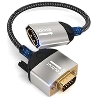 HDMI auf VGA Adapter,HDMI Buchse auf Vga Stecker adapter,Nylon geflochtene 1080p Unidirektional hdmi Computer zu vGA Monitor/TV Adapter für Laptop,PC,TV Stick,HDTV,DVD Player,Monitor,Projektor