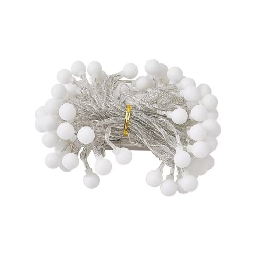 Brightium Guirnalda de luces tipo petardo, pilas 3AA, 2,5 m, blanco frío, ideal para decoraciones festivas y ambientes acogedores.