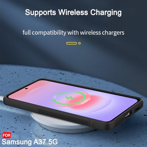 Image of TheGiftKart Back Cover for Samsung Galaxy A37 5G Case | ShockProof Military Grade Protection | Micro-Fibre Cloth On Inner Side | Liquid Silicon Case | Anti-Slip Grip Galaxy A37 Back Cover (TPU, Black)