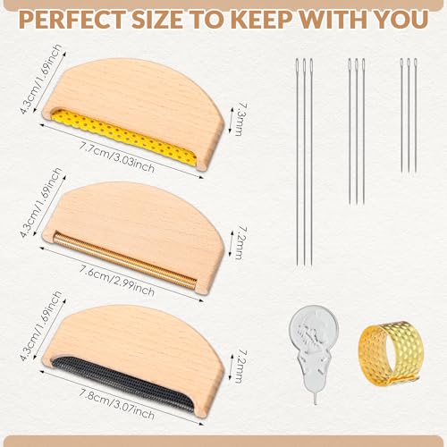LemonRoad 3 Pcs Wooden Lint Comb Cashmere Comb 3 Styles Manual Fabric Shaver with Sewing Needles Complete Garment Repair kit for Different Fabrics Sweater Care - Image 3