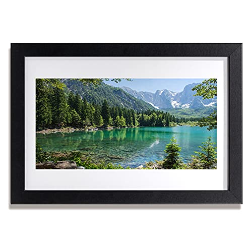 Affiche encadrée 30x20 cm montagnes et lac pour décoration murale de salon