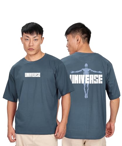 Image of SHODOX Bio-Washed Anti Bacterial 100% Pure Cotton Men's Oversized Aesthetic Premium Printed T-Shirt | Cozy Soft, Less Wrinkles Loose Fit, Drop Shoulder, Korean Baggy Style Tees for Mens