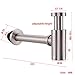 RANDOM Brass Contemporary Round Bottle P Trap 1 1/4,Basin Sink Waste Drain P Trap Kit (Brushed Nickel)
