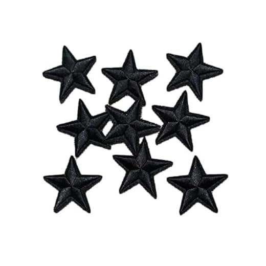 flicken zum aufbügeln jeans,Kinder und Erwachsene 6 Yalulu 20 Stück Schwarz Star Patches Aufnäher Aufbügler Applikation zum aufbügeln Bügelbild Sticker Aufnäher DIY Kleidung Jeans Taschen Patch