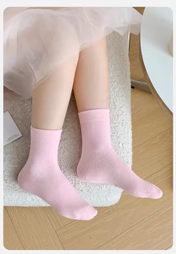 Toptim Kids Girl Crew Socks Colorful Lightweight Cotton Casual Sock3