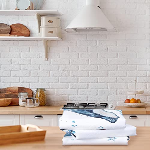 6 Pcs Beach Kitchen Towels Ocean Animal Bathroom Dish Towel Set Nautical Themed Hand Towels Summer Sea Soft Tea Towel Absorbent Dish Cloths For Kitchen Decorative Home, 15.7 X 23.6 Inch (Cute Style) #TOP6