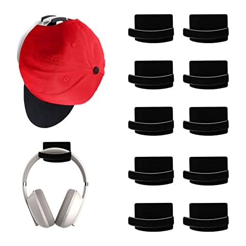 10PCS Colgador Gorras Adhesivo, Ganchos de Sombreros de Pared Cover