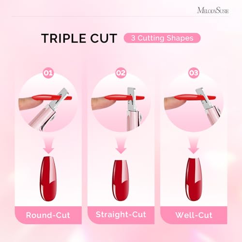 Image of MelodySusie Acrylic Nail Clippers with 15pcs Magnet Sizers, Professional Nail Cutters for Long Acrylic Gel Nails Tips, Adjustable Stainless Nail Trimmer, Manicure Tool for Salon Home, Pale Pink