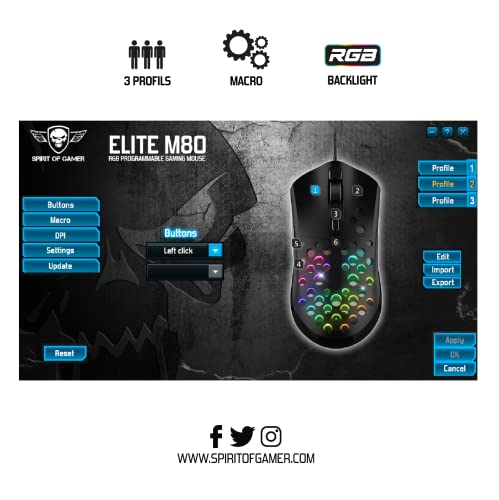 RATÓN GAMING SPIRIT OF GAMER ELITE M80 HASTA 4200 DPI - Mouse gaming - Immagine 5