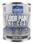 SIRAMICO COATINGS One Coat Anti-Slip Floor Paint | 1 Litres | 5 Modern Colours I Waterbased, Quick Drying Formula | White, Black, Greys (Dark Grey, 1 Liter)