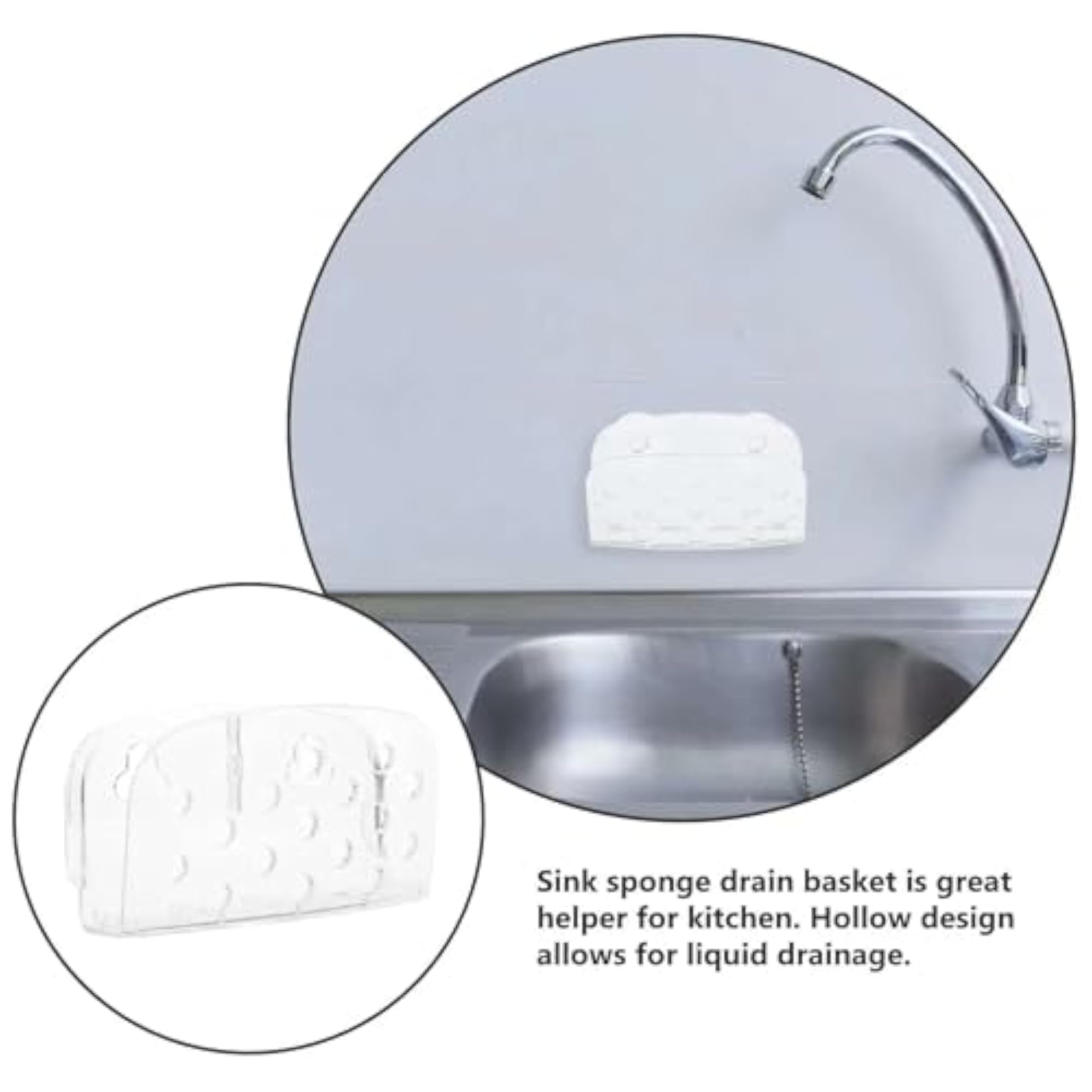 Kitchen Sink Organizer with Suction Cups, Steel Wire Basket