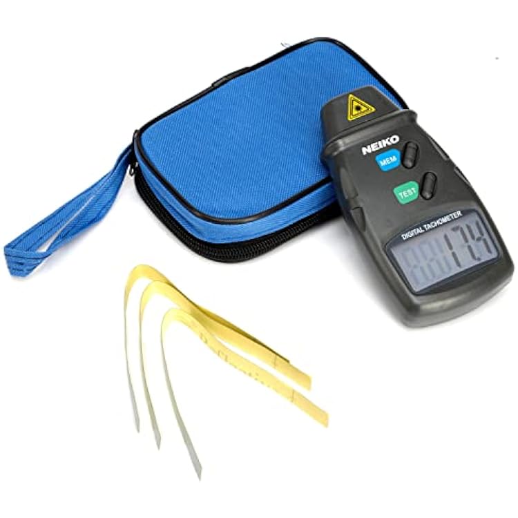 NEIKO 20713A Digital Tachometer, Noncontact Laser Photo Sensor with 2.5 to 99,999 RPM Accuracy, RPM Gauge Marker with Batteries Included