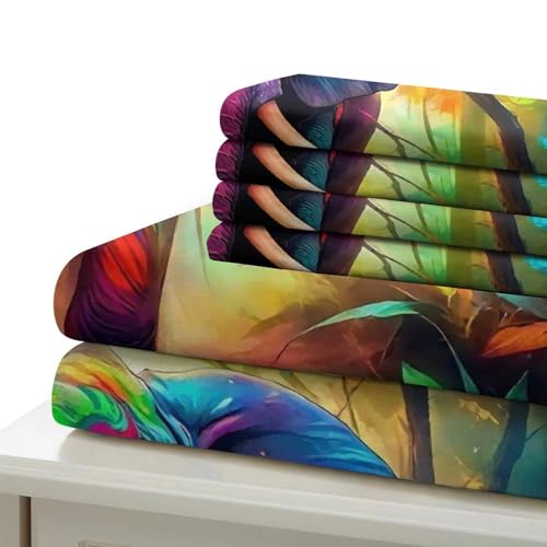 Parure de lit éléphant douce en microfibre 3D à fermeture éclair cachée